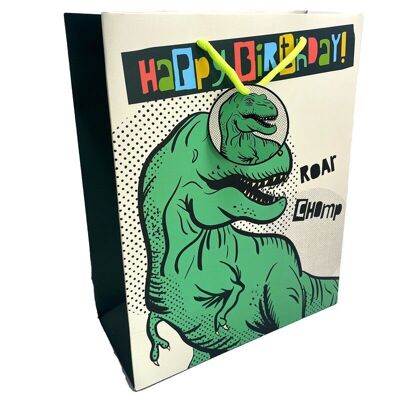 Happy Birthday Dinosauria Gift Bag - Large