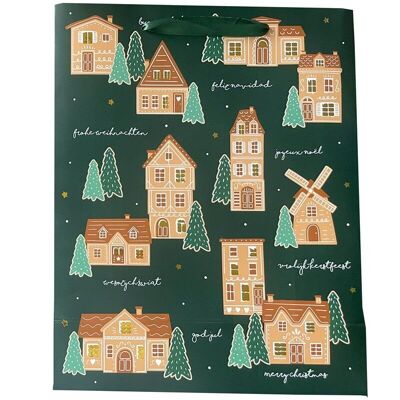 Bolsa de regalo de Navidad Gingerbread Lane - Grande