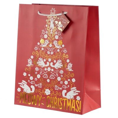 Simon's Cat Meowy Christmas Metallic Gift Bag - Large