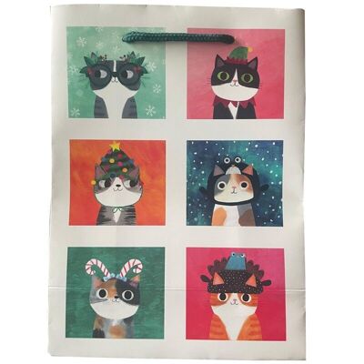 Christmas Angie Rozelaar Planet Cat Gift Bag - Medium
