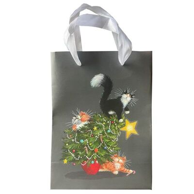 Kim Haskins Cats Christmas Tree Catastrophe Gift Bag Medium