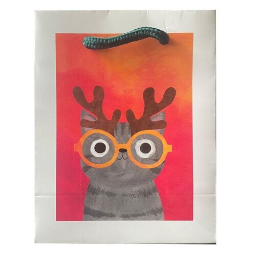 Christmas Angie Rozelaar Planet Cat Gift Bag - Small