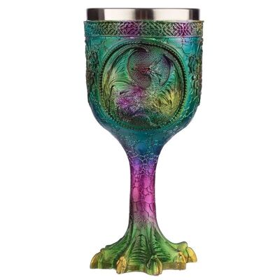 Decorative Metallic Rainbow Effect Dragon Goblet