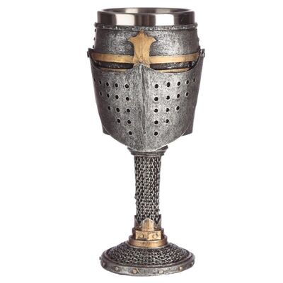 Decorative Medieval Helmet and Chain Mail Goblet