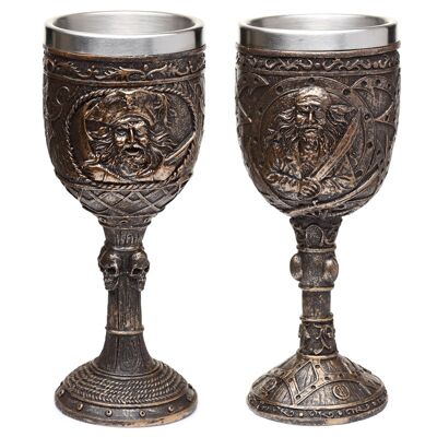 Decorative Brushed Gold Wood Effect Pirate Goblet