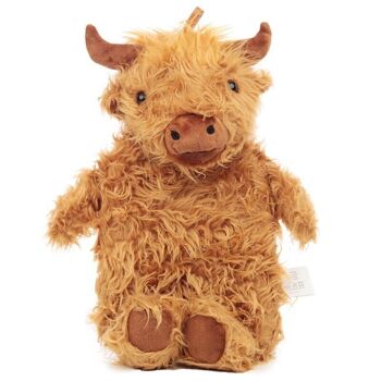 Highland Coo Cow Bouillotte 650 ml avec housse en peluche 1