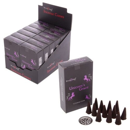 37188 Stamford Black Incense Cones - Unicorns Grace