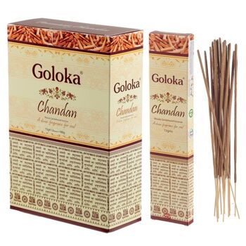 Bâtonnets d'encens au bois de santal Goloka Masala Chandan 1