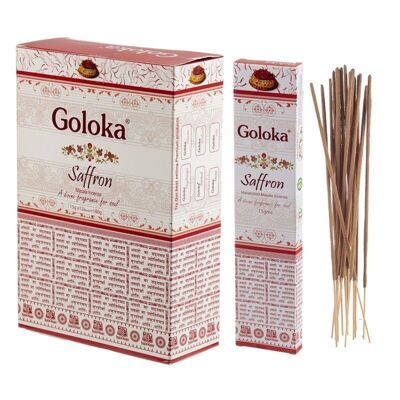 Bâtonnets d'encens au safran Goloka Masala