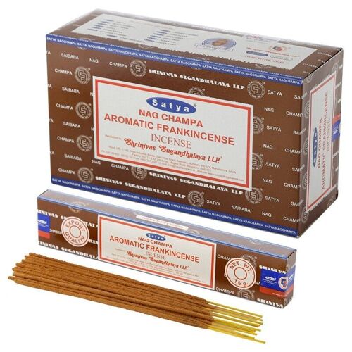 01344 Satya Aromatic Frankincense Nag Champa Incense Sticks