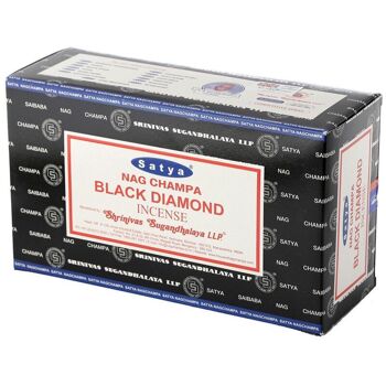 01346 Bâtonnets d'encens Satya Black Diamond Nag Champa 6