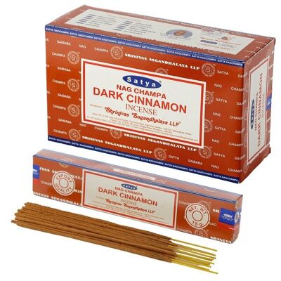 01349 Bâtonnets d'encens Nag Champa à la cannelle foncée Satya