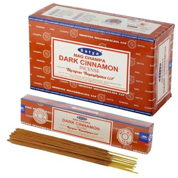 01349 Bâtonnets d'encens Nag Champa à la cannelle foncée Satya 4