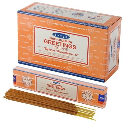01357 Satya Greetings Nag Champa Incense Sticks