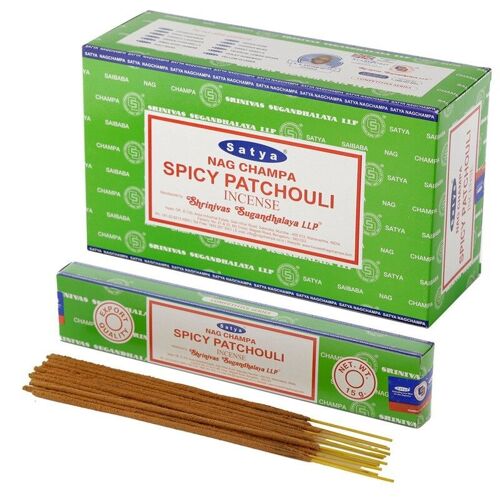 01364 Satya Spicy Patchouli Nag Champa Incense Sticks