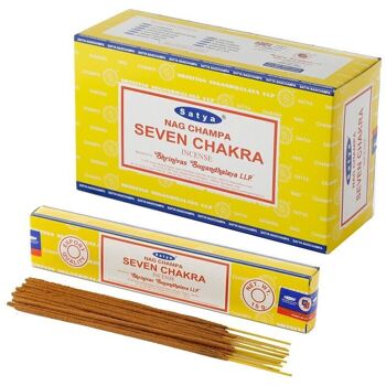 01412 Bâtonnets d'encens Satya VFM Seven Chakra Nag Champa 1