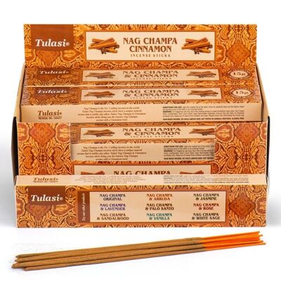 37292 Tulasi Cinnamon Nag Champa Incense Sticks