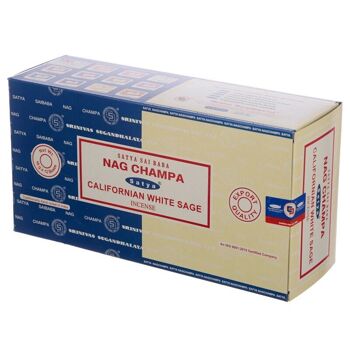 01308 Bâtonnets d'encens Satya Nag Champa & Sauge de Californie 2