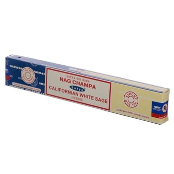 01308 Bâtonnets d'encens Satya Nag Champa & Sauge de Californie 7