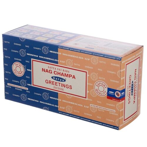 01320 Satya Nag Champa & Greetings Incense Sticks