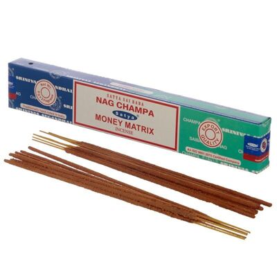 01324 Satya Nag Champa & Money Matrix Incense Sticks