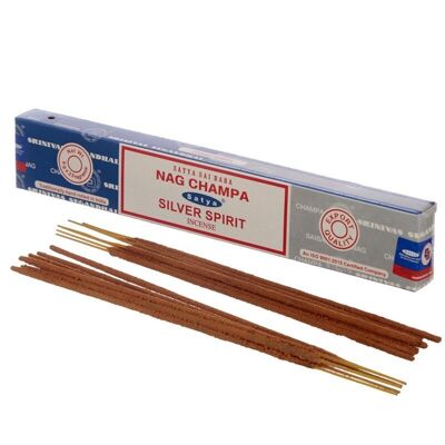 01334 Satya Nag Champa & Silver Spirit Incense Sticks