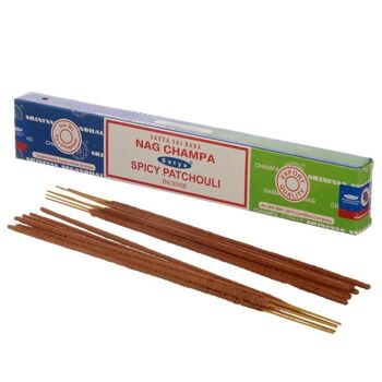 01335 Bâtonnets d'encens Satya Nag Champa & Patchouli épicé 1