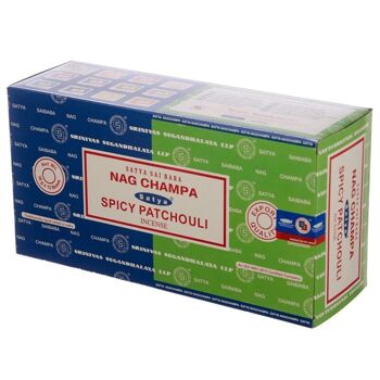 01335 Bâtonnets d'encens Satya Nag Champa & Patchouli épicé 2