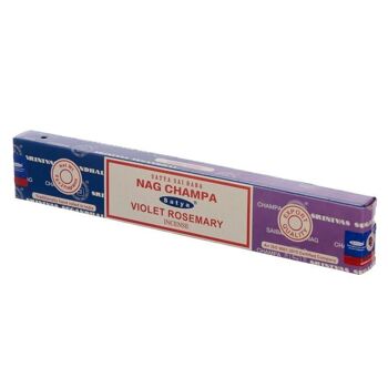 01340 Bâtonnets d'encens Satya Nag Champa & Violet Romarin 3