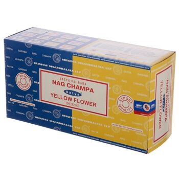 01341 Bâtonnets d'encens Satya Nag Champa et fleurs jaunes 1