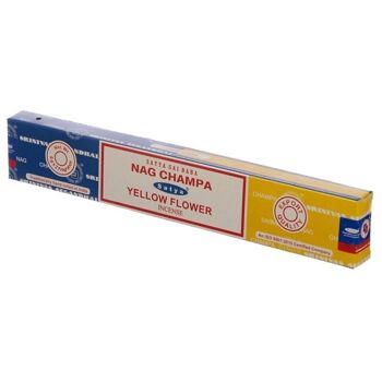 01341 Bâtonnets d'encens Satya Nag Champa et fleurs jaunes 5