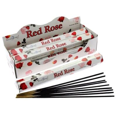 37105 Stamford Premium Hex Incense Sticks - Red Rose