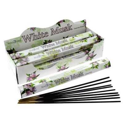 37109 Stamford Premium Hex Incense Sticks - White Musk