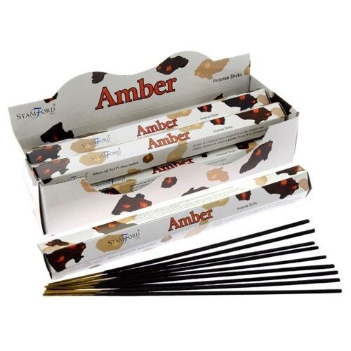 37111 Stamford Premium Hex Incense Sticks - Amber