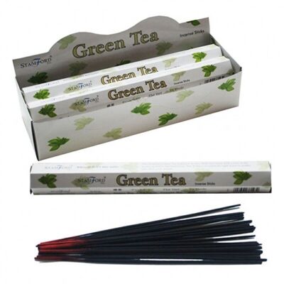37143 Stamford Premium Hex Incense Sticks - Green Tea