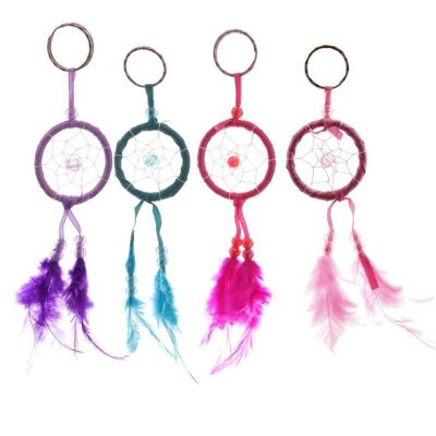 Porte-clés attrape-rêves mini-plumes lumineuses