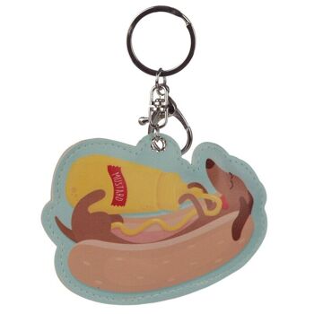 Porte-clés en similicuir pour hot-dog de restauration rapide 2