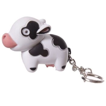 Porte-clés Farmyard LED vache et cochon avec son 3