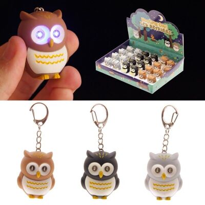 Hooting Owl LED Keyring with Sound