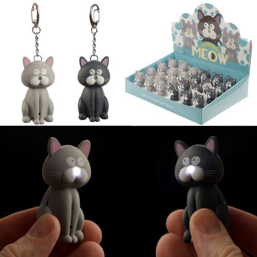 Cat LED Keyring with Meowing Sound