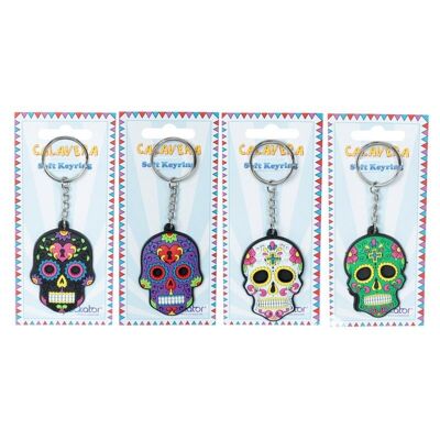 Llavero de PVC con calavera del Día de los Muertos