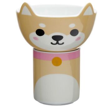 Ensemble tasse et bol en porcelaine Adoramals Shiba Inu pour enfants 2