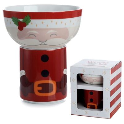 Set tazza e ciotola in porcellana con Babbo Natale per bambini