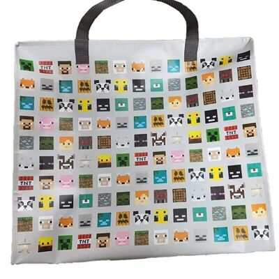 Minecraft Faces Zip Up bolsa de almacenamiento de ropa sucia