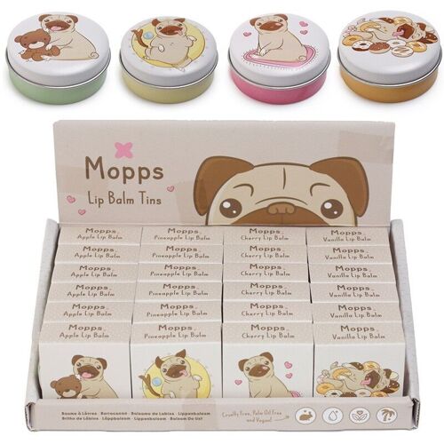 Mopps Pug Lip Balm in a Tin