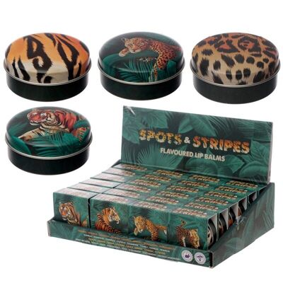 Spots & Stripes Bálsamo labial con estampado animal Big Cat en lata