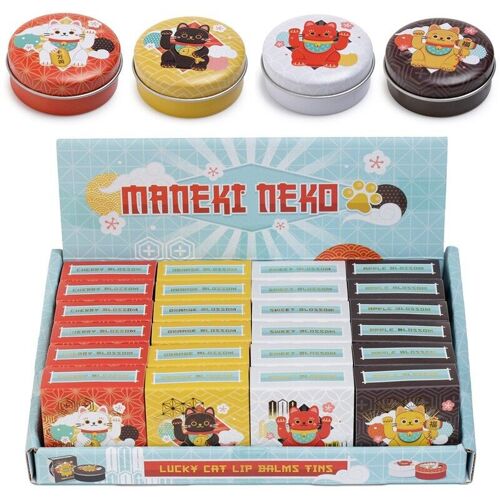 Maneki Neko Lucky Cat Lip Balm in a Tin