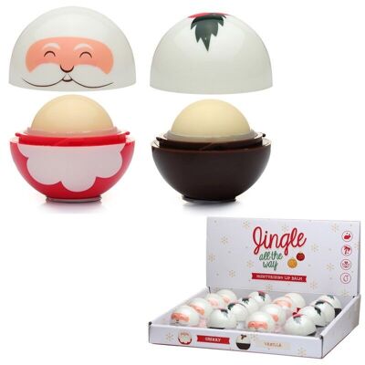 Lip Balm in Domed Shaped Christmas Character Holder