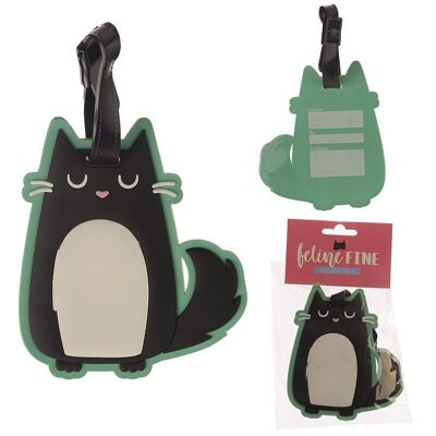 Etiqueta de equipaje de PVC Feline Fine Cat