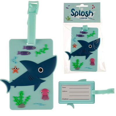 Étiquette de bagage en PVC Splosh Sealife Shark